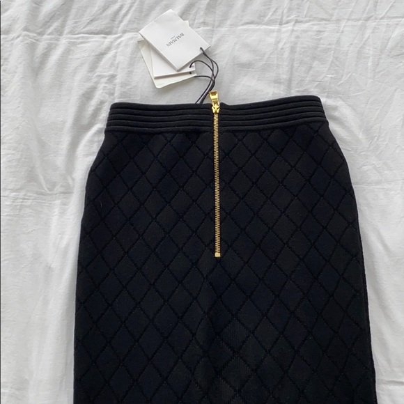 Balmain high - waisted long black knit skirt - Picture 4 of 6